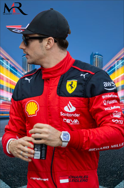 Charles Leclerc 2023 F1 Ferrari Suit