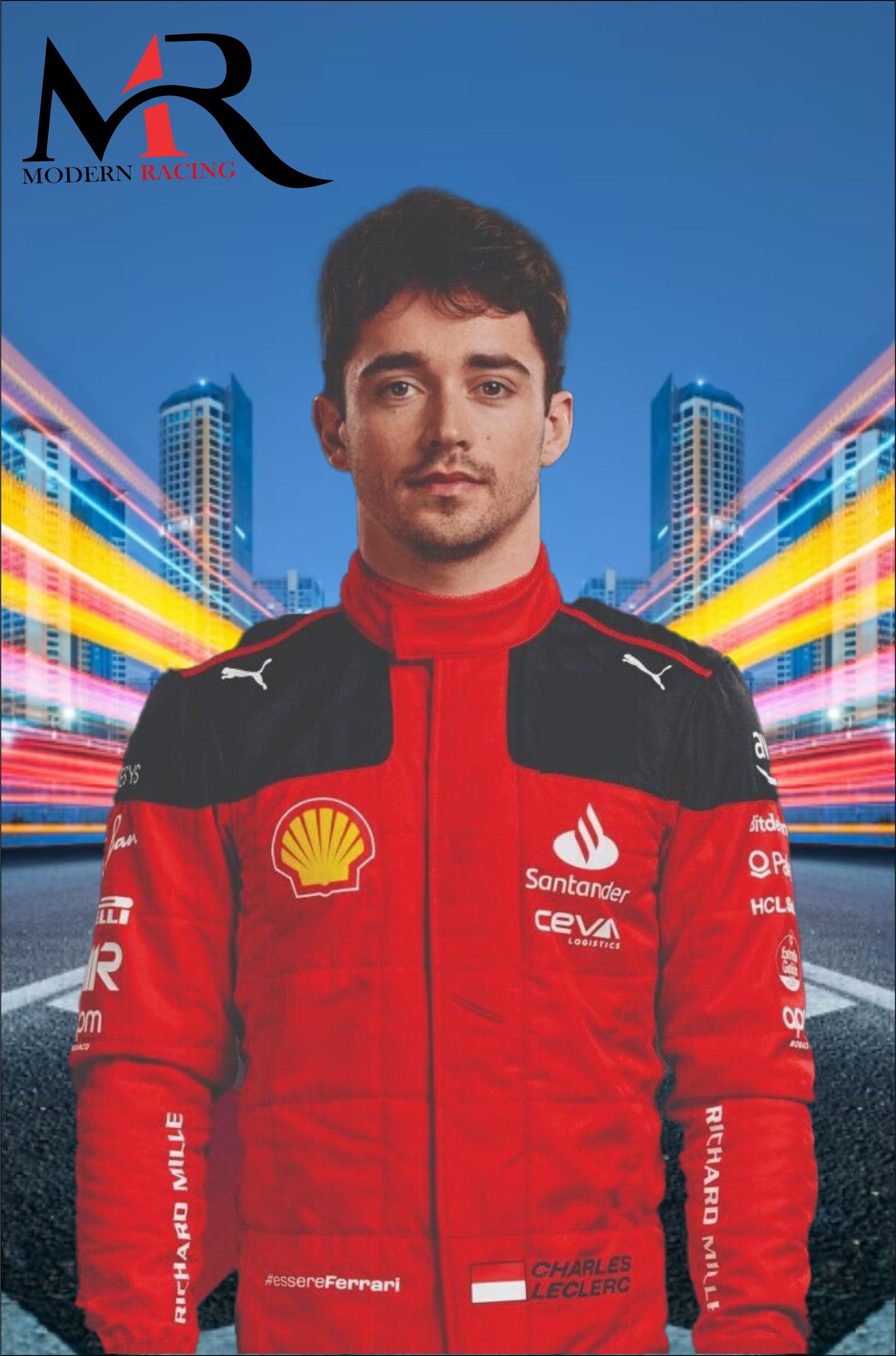 Charles Leclerc 2023 F1 Ferrari Suit